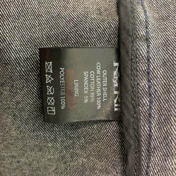 KMRII Black Blue Studded Cotton Spandex Motorcycle Jacket - Picture 5 of 6